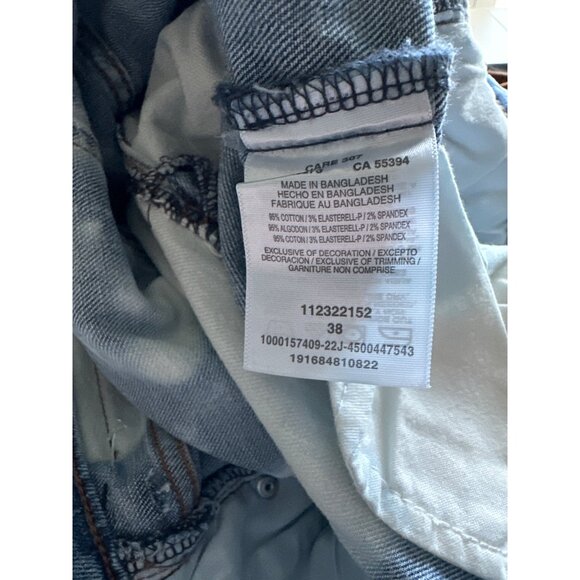 NWT LEE Loose Bleached Jeans Straight 90’s Jeans Fit Tie Dye Blue White Rare 38x - Picture 6 of 6